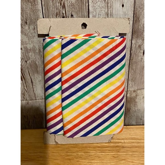 One 1 Yard Fabric Stripes Rainbow Pride Primary Colors Textiles - Picture 2 of 3